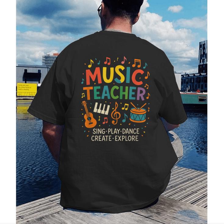 Music Teacher Music Sing Play Dance Choir Piano Men's Back Print T-Shirt, funny gift Music Teacher Music Sing Play Dance Choir Piano Men's Back Print T-Shirt, funny gift