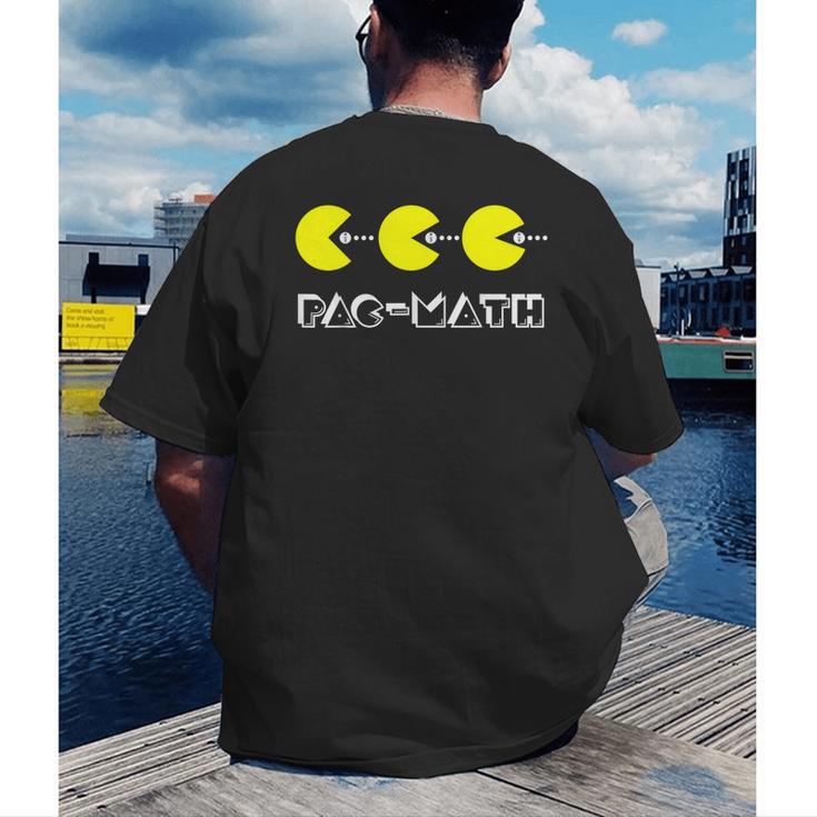 Nerdy Pac-Math Nom Retro Game Precalculus Math Teacher Men's Back Print T-Shirt, funny gift Nerdy Pac-Math Nom Retro Game Precalculus Math Teacher Men's Back Print T-Shirt, funny gift