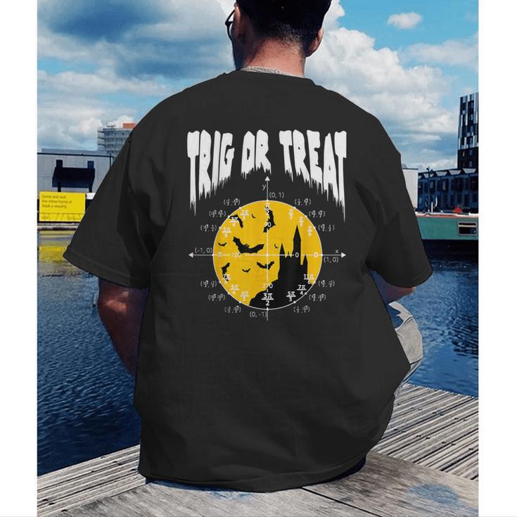 Nerdy Trig Or Treat Halloween Costume Math Teacher Men's Back Print T-Shirt, funny gift Nerdy Trig Or Treat Halloween Costume Math Teacher Men's Back Print T-Shirt, funny gift