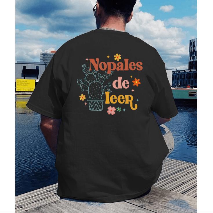 Nopales De Leer Spanish Teacher Maestra Cactus Bilingual Men's Back Print T-Shirt, funny gift Nopales De Leer Spanish Teacher Maestra Cactus Bilingual Men's Back Print T-Shirt, funny gift