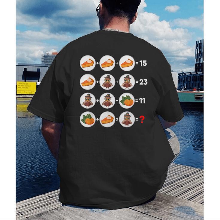 Order Of Operations Math Quiz Game Teacher Thanksgiving Men's Back Print T-Shirt, funny gift