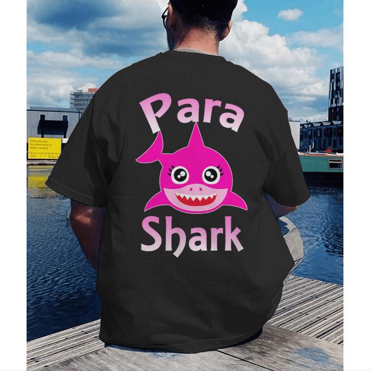Para Shark Paraprofessional Female Teacher Men's Back Print T-Shirt, funny gift Para Shark Paraprofessional Female Teacher Men's Back Print T-Shirt, funny gift