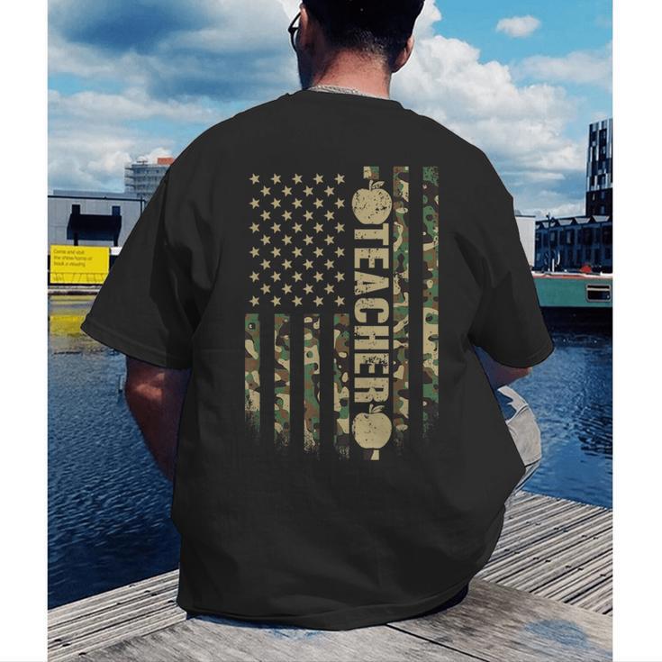 Patriotic Teacher American Flag Camouflage 4th Of July Camo Men's Back Print T-Shirt, funny gift Patriotic Teacher American Flag Camouflage 4th Of July Camo Men's Back Print T-Shirt, funny gift