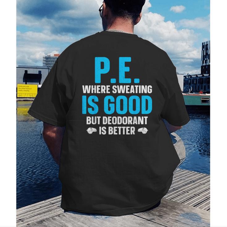 PE Teacher Art For Men Women Gym Teacher Appreciation Men's Back Print T-Shirt, funny gift PE Teacher Art For Men Women Gym Teacher Appreciation Men's Back Print T-Shirt, funny gift