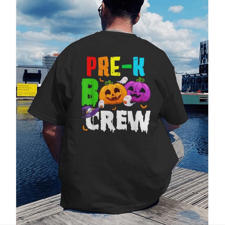 Pre K Boo Crew Halloween Costume Teachers Kids Men's Back Print T-Shirt, funny gift