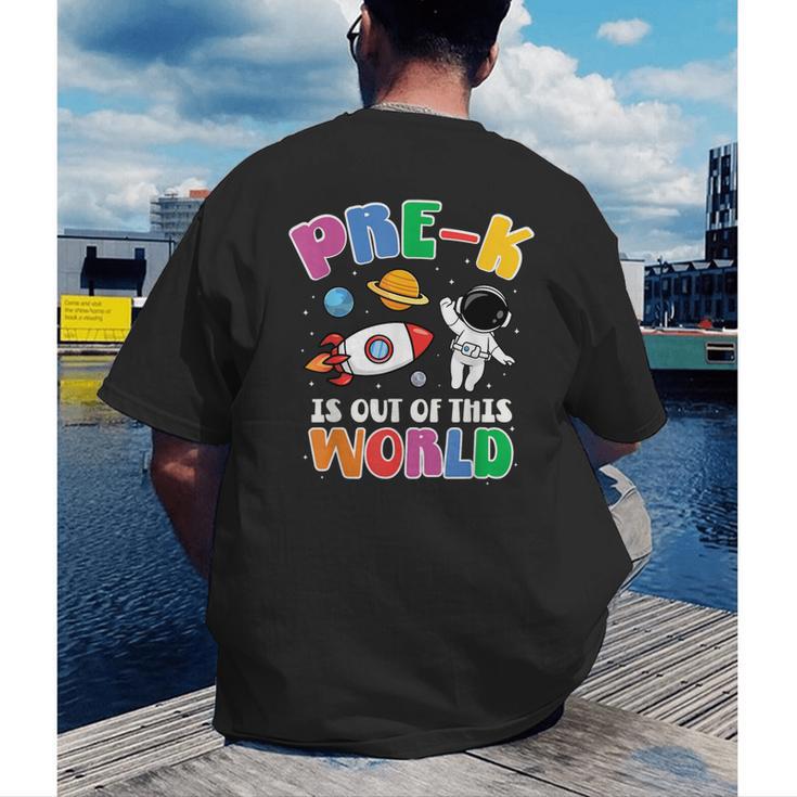 Pre-K Student Teacher Astronaut Space Back To School Men's Back Print T-Shirt, funny gift Pre-K Student Teacher Astronaut Space Back To School Men's Back Print T-Shirt, funny gift