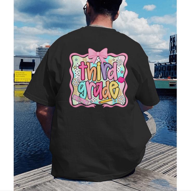 Preppy Third Grade Back To School Teacher Girl Kid Men's Back Print T-Shirt, funny gift Preppy Third Grade Back To School Teacher Girl Kid Men's Back Print T-Shirt, funny gift
