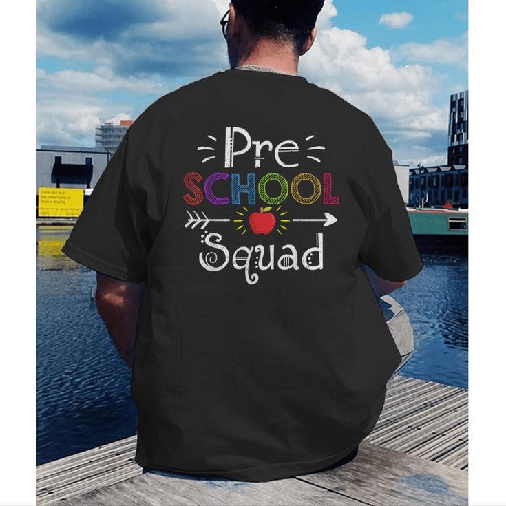 Preschool Squad Preschool Teacher Student Men's Back Print T-Shirt, funny gift Preschool Squad Preschool Teacher Student Men's Back Print T-Shirt, funny gift