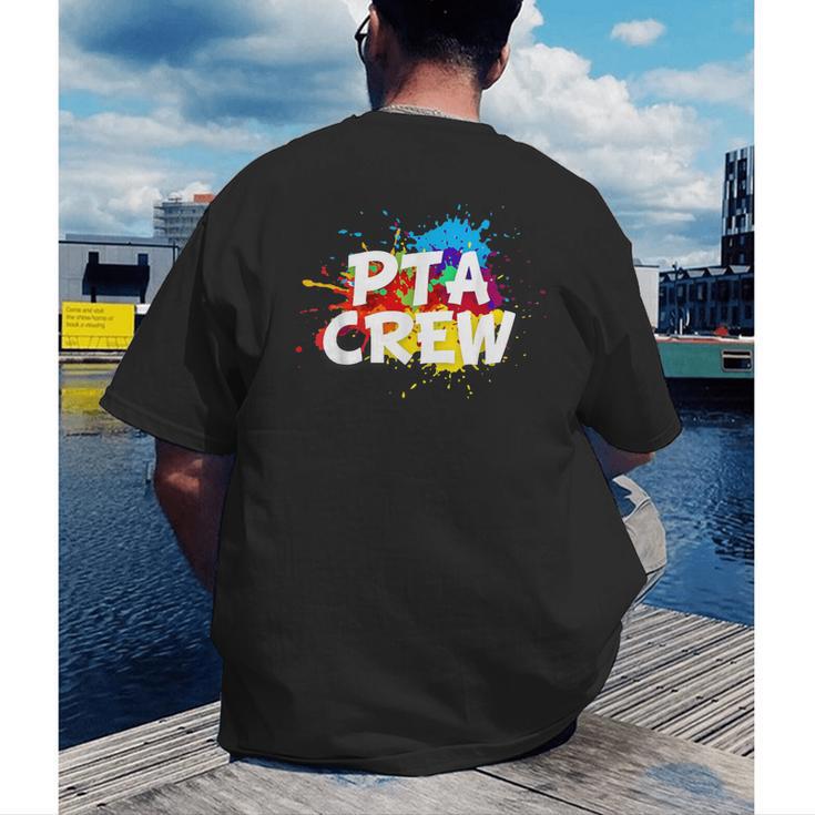 PTA Crew Back To School Volunteer Board Mom Parent Teacher Men's Back Print T-Shirt, funny gift