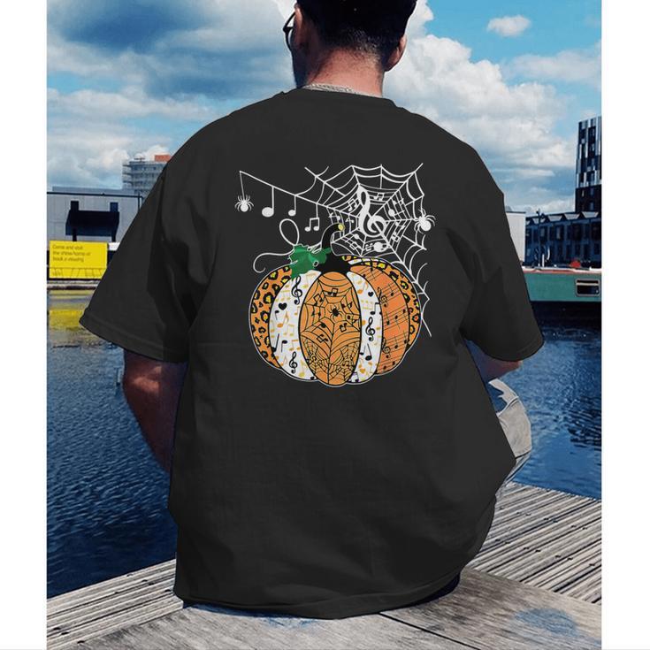 Pumpkin Music Teacher Halloween Fall Music Notes Autumn Men's Back Print T-Shirt, funny gift Pumpkin Music Teacher Halloween Fall Music Notes Autumn Men's Back Print T-Shirt, funny gift