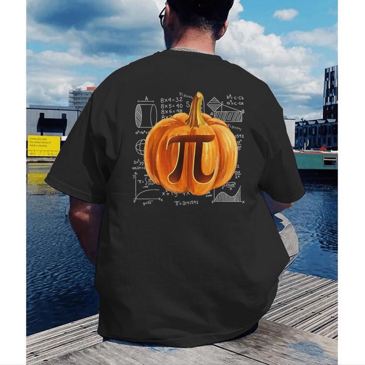 Pumpkin Pie Halloween Thanksgiving Math Teacher Pi Day Men's Back Print T-Shirt, funny gift Pumpkin Pie Halloween Thanksgiving Math Teacher Pi Day Men's Back Print T-Shirt, funny gift