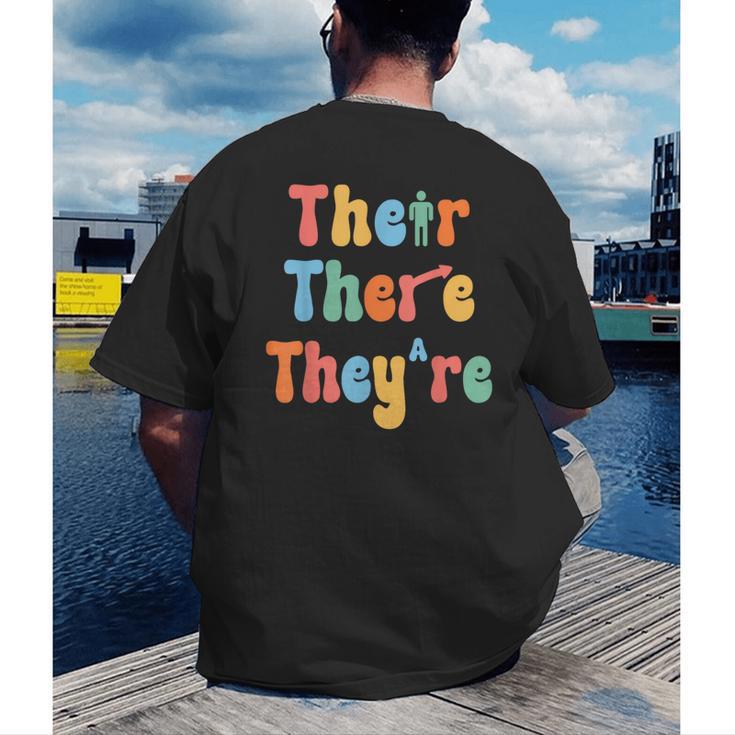 There Their They'Re English Class Grammar Joke Teacher Men's Back Print T-Shirt, funny gift There Their They'Re English Class Grammar Joke Teacher Men's Back Print T-Shirt, funny gift