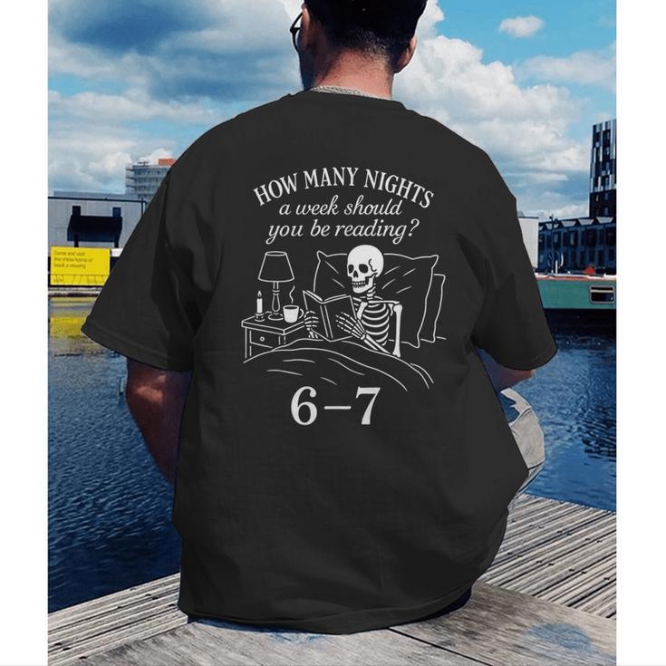 Reading 67 Meme English Teacher 67 Book Lover Humor Men's Back Print T-Shirt, funny gift