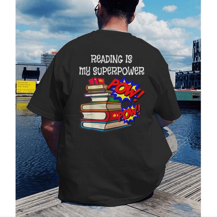 Reading Is My Super Power Superhero Best English Teacher Men's Back Print T-Shirt, funny gift Reading Is My Super Power Superhero Best English Teacher Men's Back Print T-Shirt, funny gift