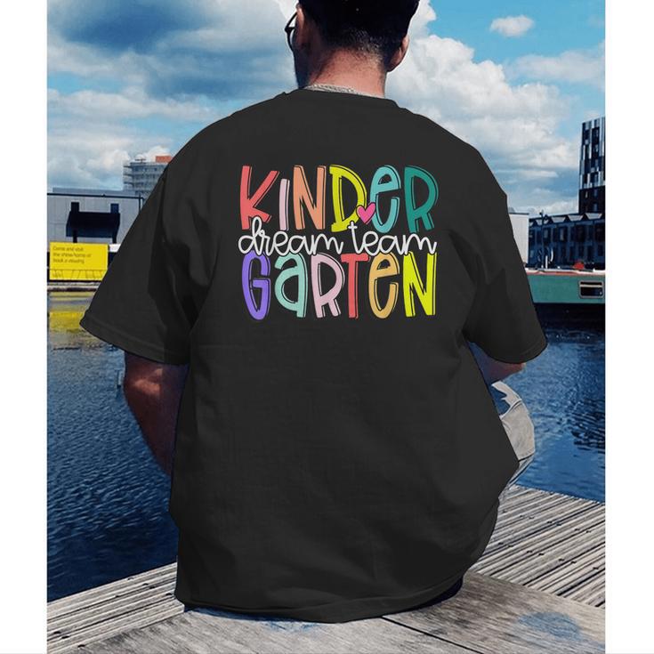 Retro Kindergarten Dream Team Back To School Teacher Kids Men's Back Print T-Shirt, funny gift Retro Kindergarten Dream Team Back To School Teacher Kids Men's Back Print T-Shirt, funny gift