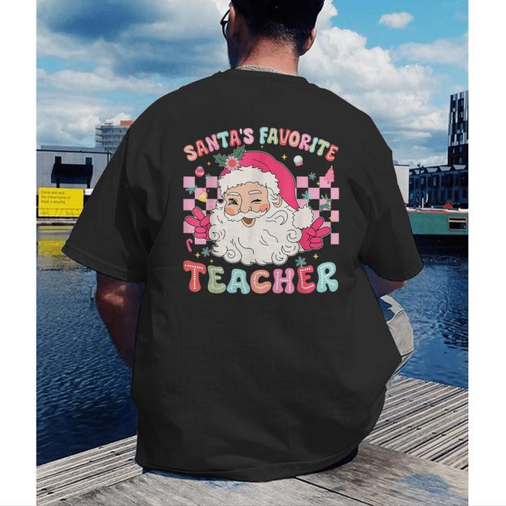 Santa Favorite Teacher Shirt Teacher Christmas Men's Back Print T-Shirt, funny gift Santa Favorite Teacher Shirt Teacher Christmas Men's Back Print T-Shirt, funny gift
