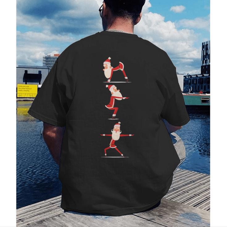 Santa Yoga Poses For Yogi Teacher Christmas Yoga Poses Men's Back Print T-Shirt, funny gift Santa Yoga Poses For Yogi Teacher Christmas Yoga Poses Men's Back Print T-Shirt, funny gift