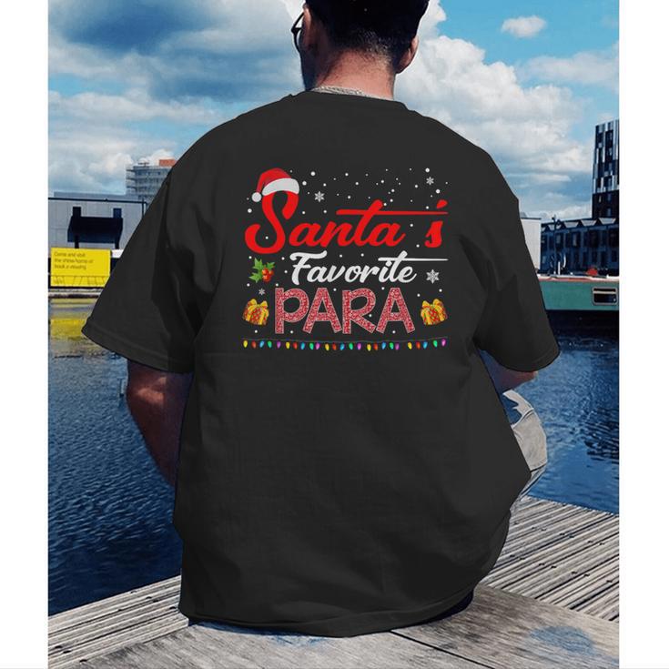 Santa's Favorite Para Christmas Paraprofessional Teacher Men's Back Print T-Shirt, funny gift Santa's Favorite Para Christmas Paraprofessional Teacher Men's Back Print T-Shirt, funny gift