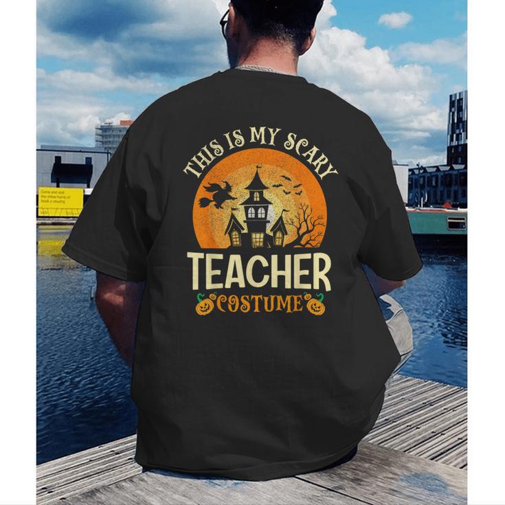 This Is My Scary Teacher Costume Halloween Men's Back Print T-Shirt, funny gift This Is My Scary Teacher Costume Halloween Men's Back Print T-Shirt, funny gift