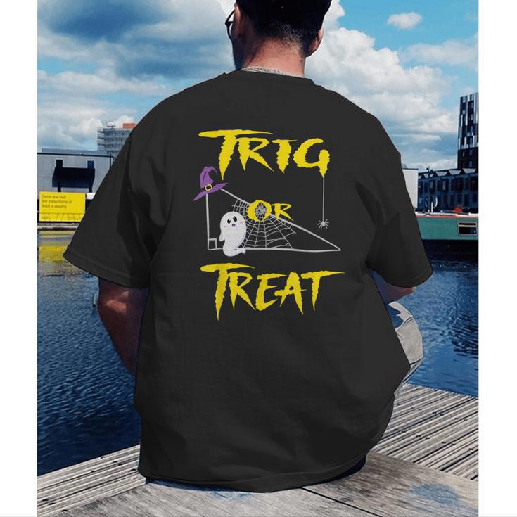 School Math Teacher Halloween 2022 Trig Or Treat Shirt Men's Back Print T-Shirt, funny gift School Math Teacher Halloween 2022 Trig Or Treat Shirt Men's Back Print T-Shirt, funny gift