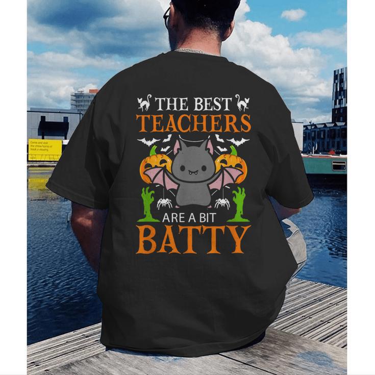 School Teacher A Bit Batty Teaching Bat Halloween Costume Men's Back Print T-Shirt, funny gift School Teacher A Bit Batty Teaching Bat Halloween Costume Men's Back Print T-Shirt, funny gift