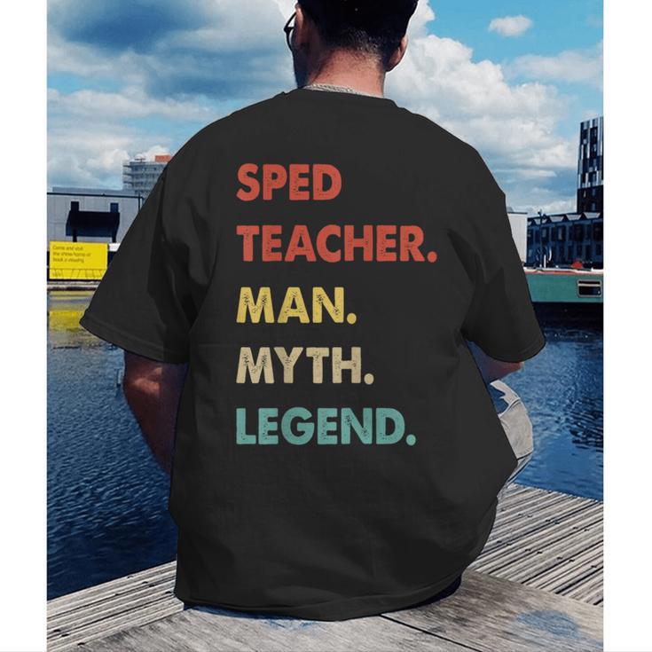 Sped Teacher Man Myth Legend Men's Back Print T-Shirt, funny gift