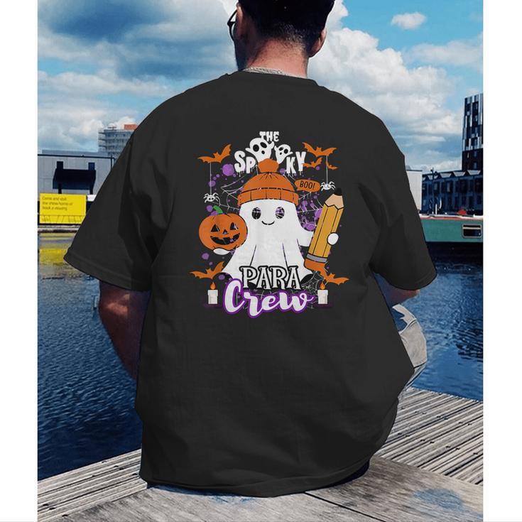 Spooky Para Crew Ghost Halloween Paraprofessional Teacher Men's Back Print T-Shirt, funny gift