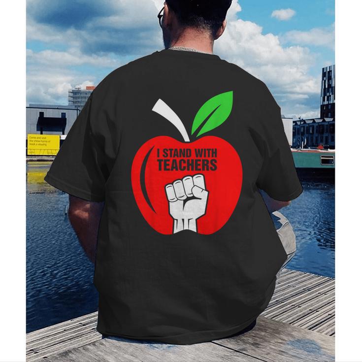 I Stand With Teachers Tshirt Men's Back Print T-Shirt, funny gift