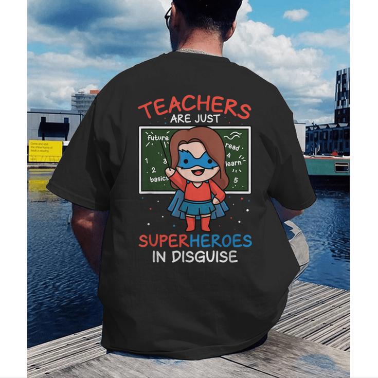 Super Hero Teacher Superheroes In Disguise Men's Back Print T-Shirt, funny gift Super Hero Teacher Superheroes In Disguise Men's Back Print T-Shirt, funny gift