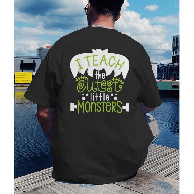 I Teach The Cutest Little Monsters Halloween Teacher Spooky Men's Back Print T-Shirt, funny gift I Teach The Cutest Little Monsters Halloween Teacher Spooky Men's Back Print T-Shirt, funny gift