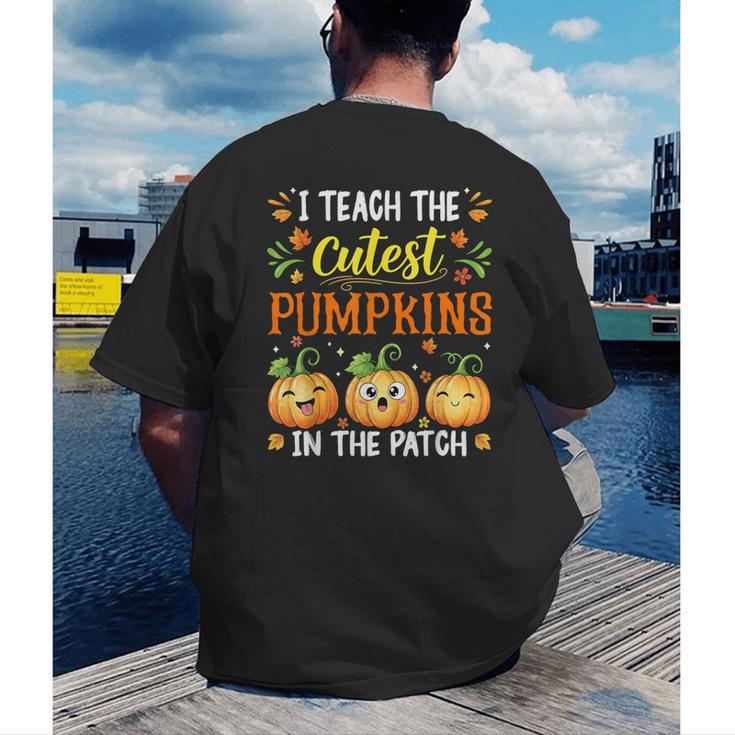 I Teach The Cutest Pumpkins Halloween Teacher Men's Back Print T-Shirt, funny gift I Teach The Cutest Pumpkins Halloween Teacher Men's Back Print T-Shirt, funny gift
