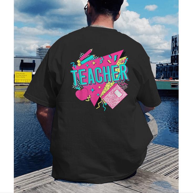 Teacher 90s Retro Colorful Teacher Of The 90s Back To School Men's Back Print T-Shirt, funny gift Teacher 90s Retro Colorful Teacher Of The 90s Back To School Men's Back Print T-Shirt, funny gift