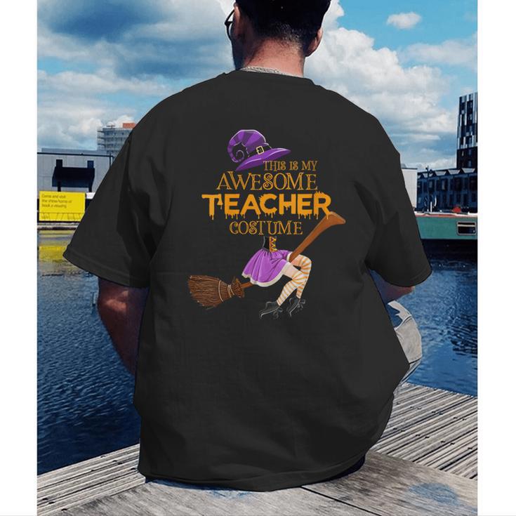 This Is My Teacher Costume Halloween Family Matching Group Men's Back Print T-Shirt, funny gift