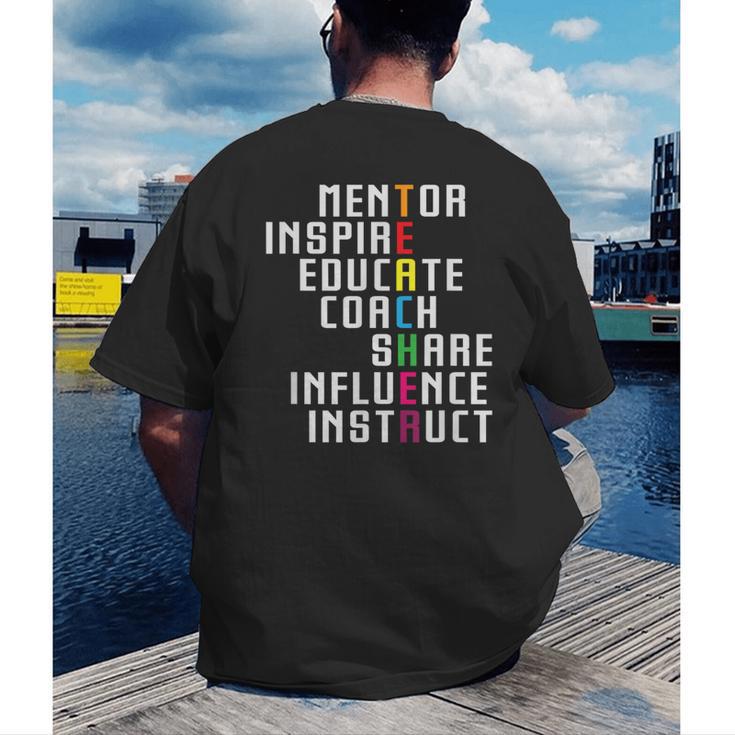 Teacher Inspirational Educator Favorite School Teacher Men Women Girls Kids Men's Back Print T-Shirt, funny gift