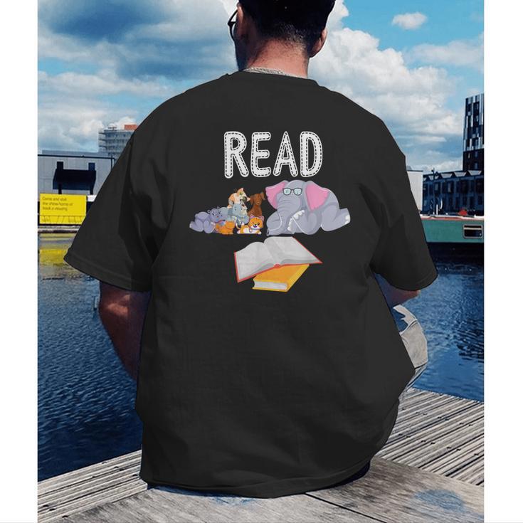 Teacher Library Read Book Club Piggie Elephant Pigeons Men Women Kids Men's Back Print T-Shirt, funny gift