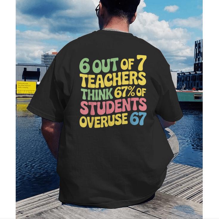 Teacher Overuse 67 Teacher Men's Back Print T-Shirt, funny gift