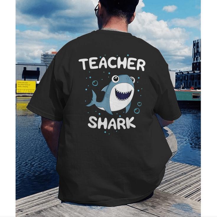 Teacher Shark Teaching Back To School Kindergarten Men's Back Print T-Shirt, funny gift Teacher Shark Teaching Back To School Kindergarten Men's Back Print T-Shirt, funny gift