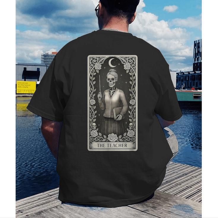 The Teacher Skeleton Tarot Card Men's Back Print T-Shirt, funny gift The Teacher Skeleton Tarot Card Men's Back Print T-Shirt, funny gift