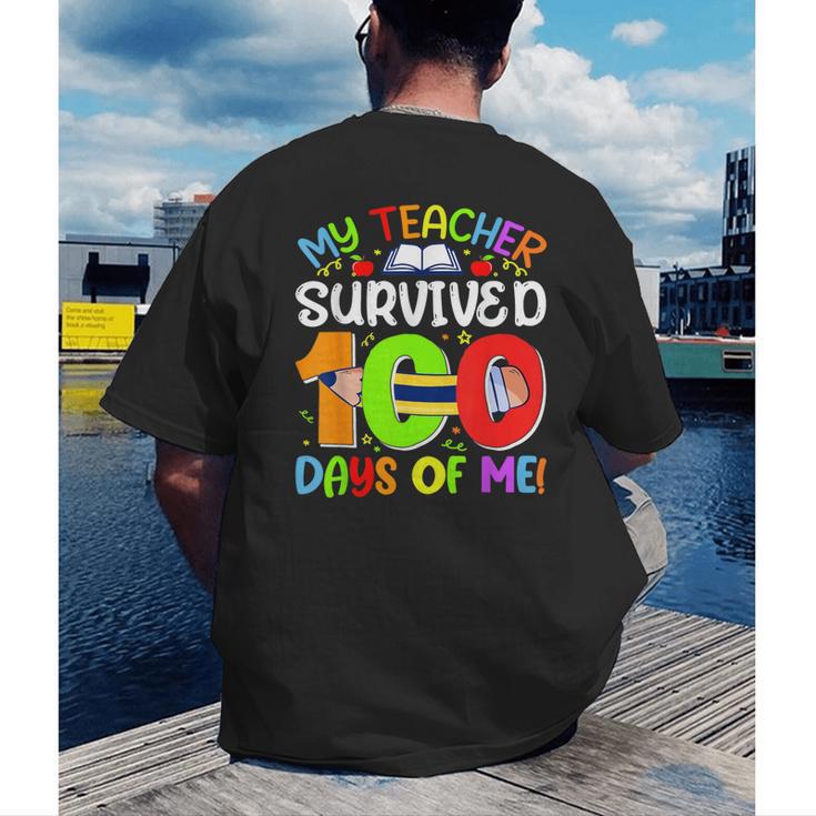 My Teacher Survived 100 Days Of Me 100 Days Of School Men's Back Print T-Shirt, funny gift My Teacher Survived 100 Days Of Me 100 Days Of School Men's Back Print T-Shirt, funny gift