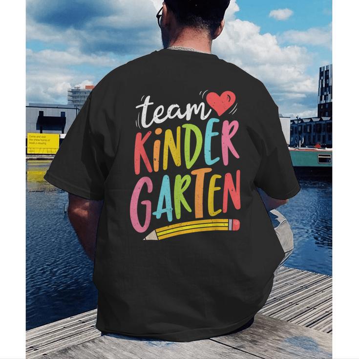 Team Kindergarten Teacher Student Back To School Men's Back Print T-Shirt, funny gift