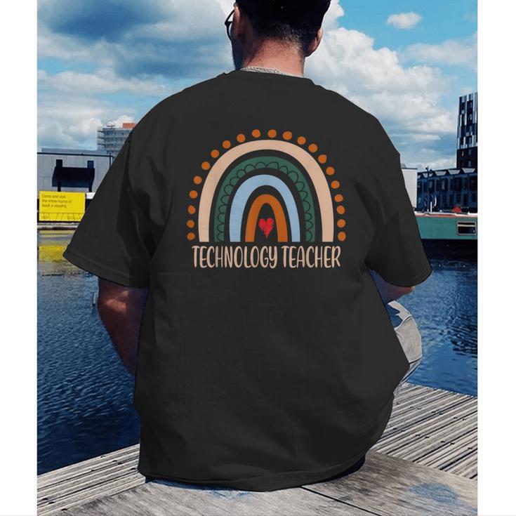 Technology Teacher Rainbow Appreciation Day Back To School For Men Women Men's Back Print T-Shirt, funny gift Technology Teacher Rainbow Appreciation Day Back To School For Men Women Men's Back Print T-Shirt, funny gift