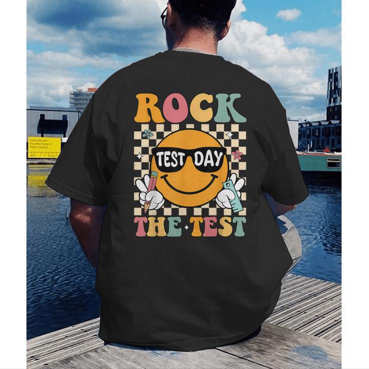 Test Day Rock The Test Teacher Testing Day You Got This Men's Back Print T-Shirt, funny gift