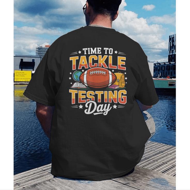 Test Day State Football Tackle Testing Day Sports Teacher Men's Back Print T-Shirt, funny gift