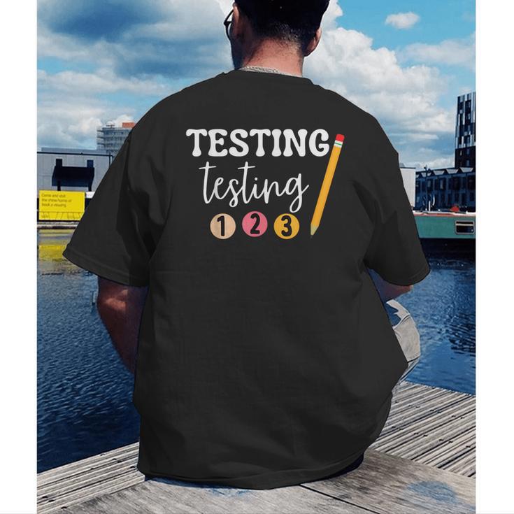 Testing Testing 123 Cute Math Teacher Student Test Day Men Women Girls Kids Men's Back Print T-Shirt, funny gift Testing Testing 123 Cute Math Teacher Student Test Day Men Women Girls Kids Men's Back Print T-Shirt, funny gift