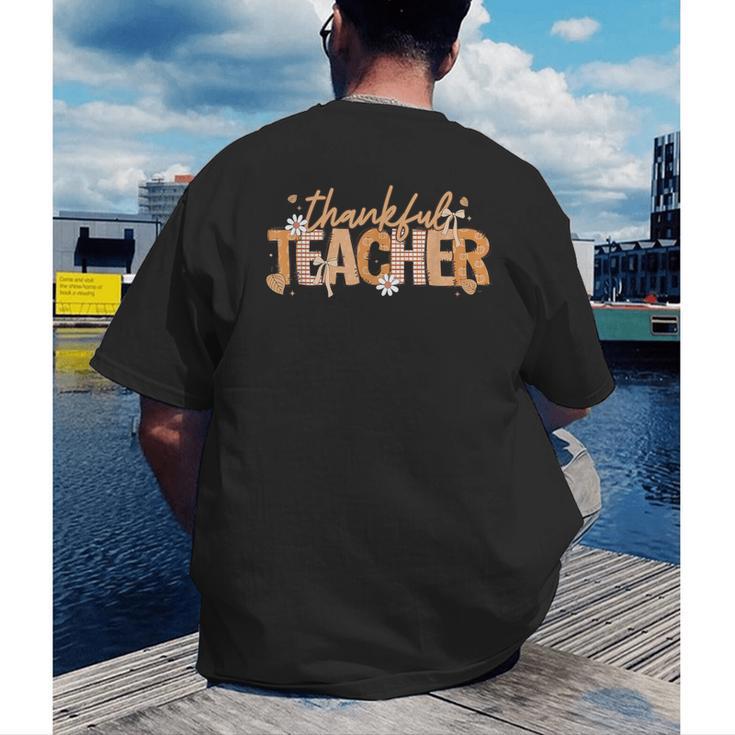 Thankful Teacher Autumn Fall Teacher Thanksgiving Youth Men's Back Print T-Shirt, funny gift Thankful Teacher Autumn Fall Teacher Thanksgiving Youth Men's Back Print T-Shirt, funny gift