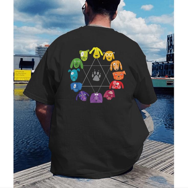 Unique For Artists By ADS Color Wheel Educational Art Teacher Dog Themed Artist Small Men's Back Print T-Shirt, funny gift Unique For Artists By ADS Color Wheel Educational Art Teacher Dog Themed Artist Small Men's Back Print T-Shirt, funny gift
