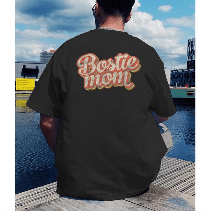 Vintage Boston Terrier Mom Dog Lover Pet Bostie Mama Men Women Girls Kids Men's Back Print T-Shirt, funny gift