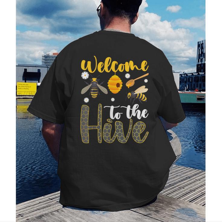 Welcome To The Hive Bee Teacher Back To School Men's Back Print T-Shirt, funny gift Welcome To The Hive Bee Teacher Back To School Men's Back Print T-Shirt, funny gift
