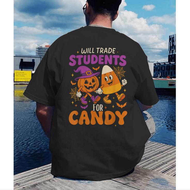 Will Trade Students For Candy Shirt Fun Candy Corn Teacher Men's Back Print T-Shirt, funny gift Will Trade Students For Candy Shirt Fun Candy Corn Teacher Men's Back Print T-Shirt, funny gift