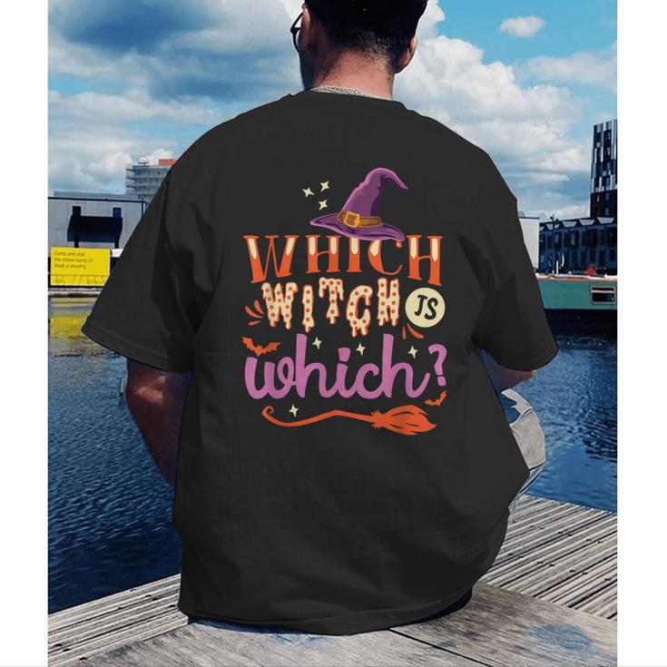 Which Witch Is Which Halloween English Teacher Men's Back Print T-Shirt, funny gift Which Witch Is Which Halloween English Teacher Men's Back Print T-Shirt, funny gift